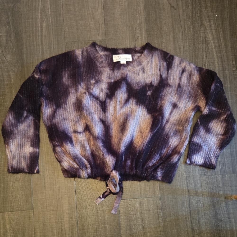 Wild Fable Purple and Cream Tie-Dye Sweater